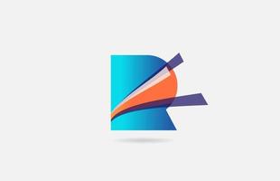 ligne orange bleu r alphabet lettre icône du logo pour l'entreprise. conception créative pour les entreprises et les entreprises vecteur