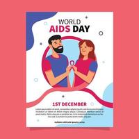 concept d'affiche de la journée mondiale du sida vecteur