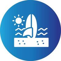 conception d'icône créative de planche de surf vecteur
