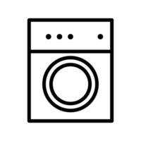 vecteur noir ligne icône la lessive machine isolé sur blanc Contexte