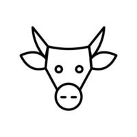 vecteur noir ligne icône vache tête isolé sur blanc Contexte