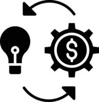 idée investissement solide et glyphe vecteur illustration