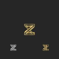 alphabet lettres initiales monogramme logo xz, zx, x et z vecteur