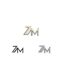 alphabet initiales logo zm, mz, z et m vecteur