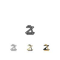 alphabet lettres initiales monogramme logo zj, jz, z et j vecteur