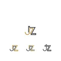 alphabet lettres initiales monogramme logo zj, jz, z et j vecteur