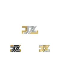 alphabet lettres initiales monogramme logo zj, jz, z et j vecteur