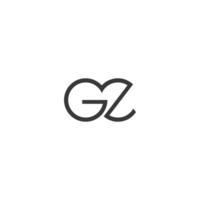 gz, zg, g et z abstrait initiale monogramme lettre alphabet logo conception vecteur