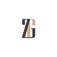 gz, zg, g et z abstrait initiale monogramme lettre alphabet logo conception vecteur