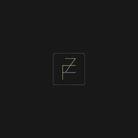 alphabet lettres initiales monogramme logo fz, zf, f et z vecteur
