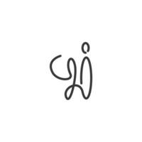 alphabet lettres initiales monogramme logo yi, iy, y et i vecteur