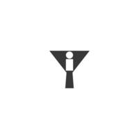 alphabet lettres initiales monogramme logo yi, iy, y et i vecteur
