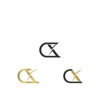 alphabet lettres initiales monogramme logo xc, cx, x et c vecteur