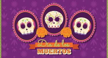 mignonne dia de los muertos affiche vecteur