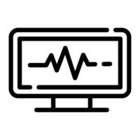 cardiogramme ligne icône Contexte blanc vecteur