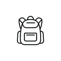 école sac ligne icône isolé sur blanc Contexte. sac à dos ligne icône vecteur