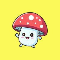 mignonne personnage de champignon icône illustration. vecteur