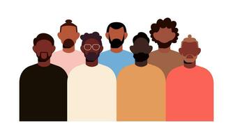 noir communauté, africain gens recueillies ensemble illustration vecteur