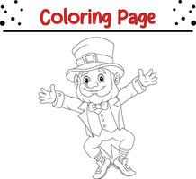 coloration page content lutin dansant vecteur