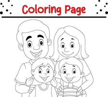 coloration page content famille vecteur