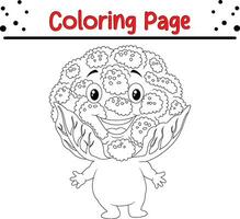 coloration page content choufleur vecteur