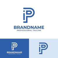 lettre pi moderne logo, adapté pour affaires avec pi ou ip initiales vecteur