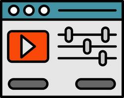 vidéo éditeur ligne rempli icône vecteur