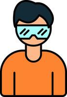 virtuel des lunettes ligne rempli icône vecteur