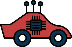 autonome voiture ligne rempli icône vecteur