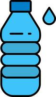 icône remplie de ligne de bouteille d'eau vecteur