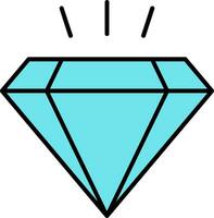 diamant ligne rempli icône vecteur