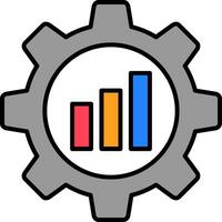 icône remplie de ligne de productivité vecteur