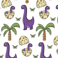 dinosaures. modèle sans couture coloré pour décorer une chambre d'enfant vecteur