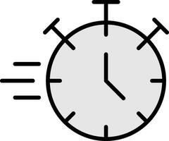 icône remplie de ligne de chronomètre vecteur