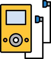 la musique joueur ligne rempli icône vecteur