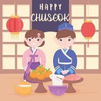 bonne fête du chuseok vecteur