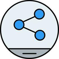 icône remplie de ligne de partage vecteur