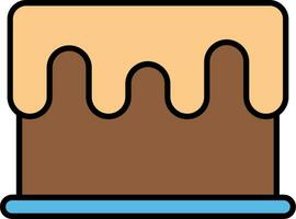 icône remplie de ligne de gâteau vecteur