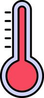 Température ligne rempli icône vecteur
