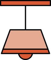 plafond lampe ligne rempli icône vecteur