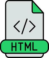 html ligne rempli icône vecteur