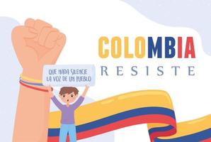 la colombie résiste à la protestation vecteur