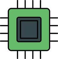 circuit planche ligne rempli icône vecteur