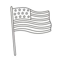 contour du drapeau américain vecteur