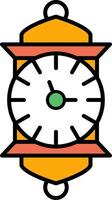 icône remplie de ligne d'horloge vecteur
