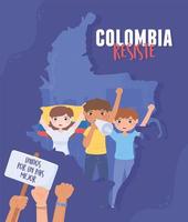 la colombie résiste à la manifestation vecteur