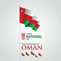 graphique vectoriel de bannière de fête nationale d'oman