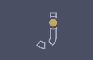 ligne j alphabet lettre logo icône design jaune bleu pour entreprise et entreprise vecteur