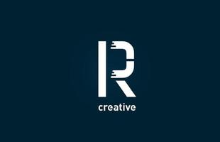 icône de conception de logo alphabet lettre r créatif blanc pour entreprise et entreprise vecteur