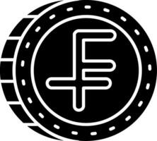Suisse franc glyphe icône vecteur